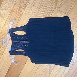 Hollister Navy Blue Lace Tank Top Medium
